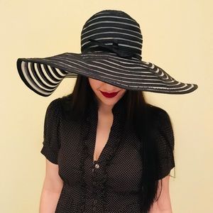 Black and white see through shade spring hat